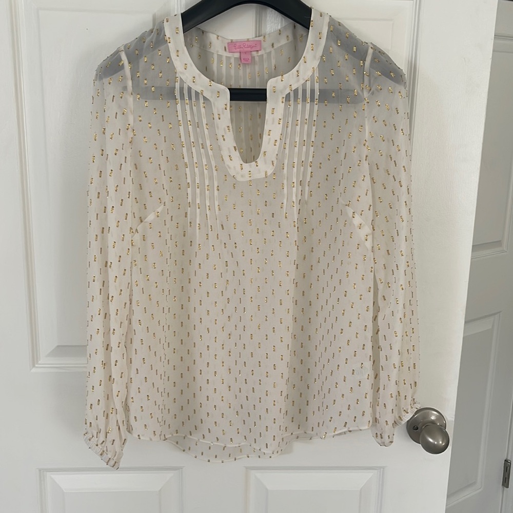 Lilly Pulitzer Sheer White Top